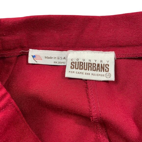 Country Suburban USA 2 Red Wool Blend Pants Straight Leg Vintage‎ - Picture 2 of 6
